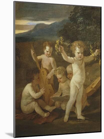 Cupid's Concert, C.1626-27-Nicolas Poussin-Mounted Giclee Print