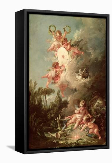 Cupid's Target, from "Les Amours Des Dieux," 1758-Francois Boucher-Framed Premier Image Canvas