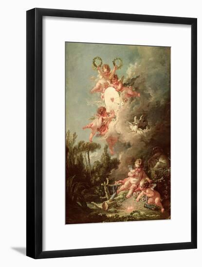 Cupid's Target, from "Les Amours Des Dieux," 1758-Francois Boucher-Framed Giclee Print