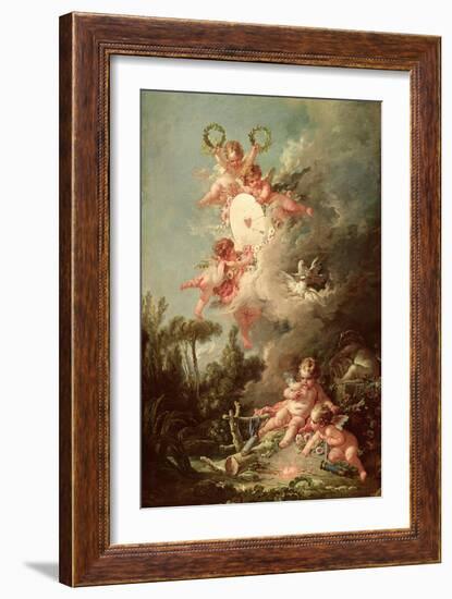 Cupid's Target, from "Les Amours Des Dieux," 1758-Francois Boucher-Framed Giclee Print