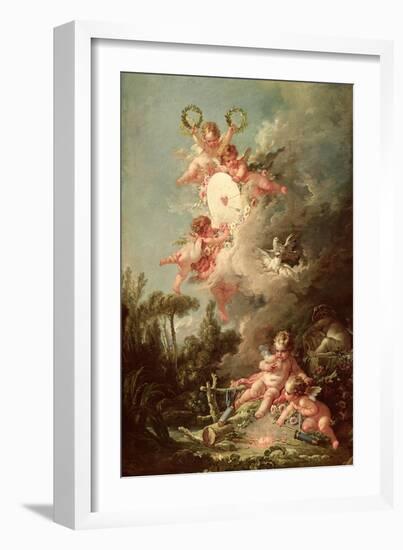 Cupid's Target, from "Les Amours Des Dieux," 1758-Francois Boucher-Framed Giclee Print