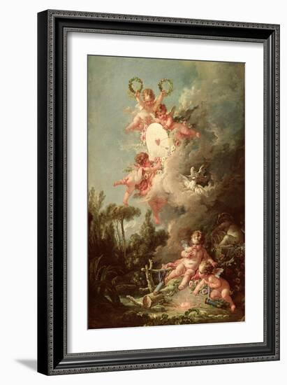 Cupid's Target, from "Les Amours Des Dieux," 1758-Francois Boucher-Framed Giclee Print