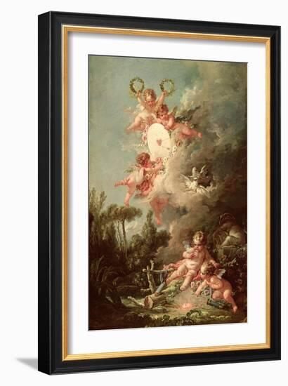 Cupid's Target, from "Les Amours Des Dieux," 1758-Francois Boucher-Framed Giclee Print