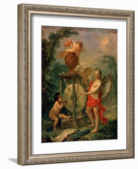 Cupid Sharpening an Arrow, 1750-Charles-Joseph Natoire-Framed Giclee Print