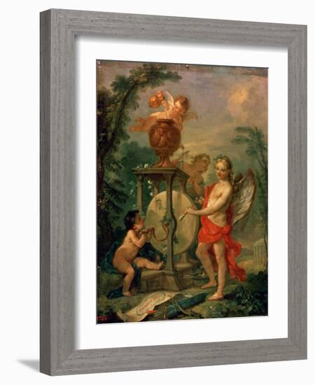 Cupid Sharpening an Arrow, 1750-Charles-Joseph Natoire-Framed Giclee Print