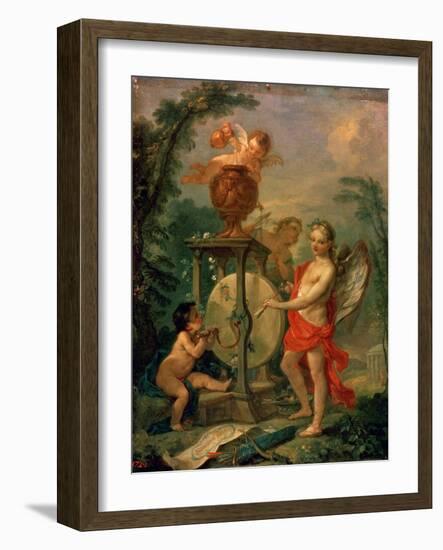 Cupid Sharpening an Arrow, 1750-Charles-Joseph Natoire-Framed Giclee Print