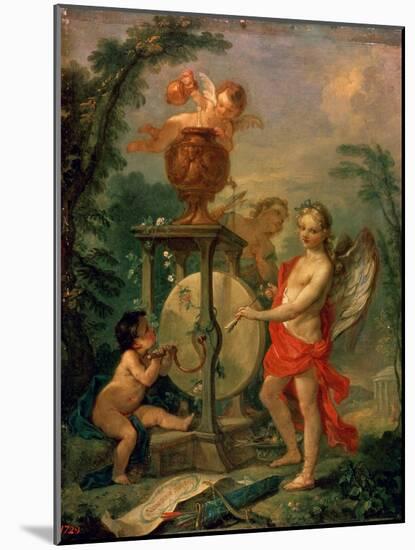 Cupid Sharpening an Arrow, 1750-Charles-Joseph Natoire-Mounted Giclee Print