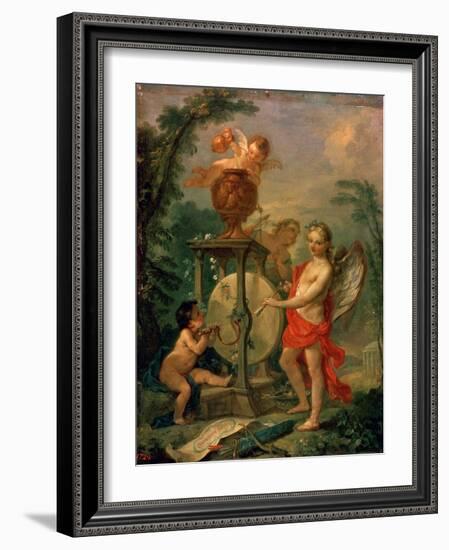 Cupid Sharpening an Arrow, 1750-Charles-Joseph Natoire-Framed Giclee Print