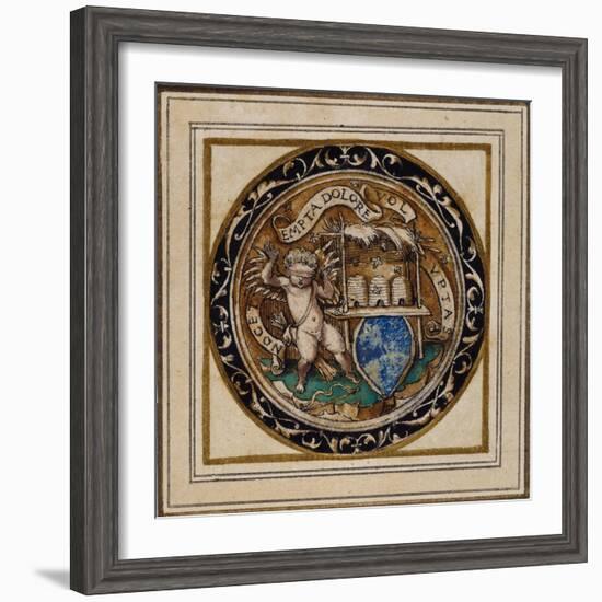 Cupid Stung by Bees - Design for a Pendant or Hat Badge, C.1532-43-Hans Holbein the Younger-Framed Giclee Print