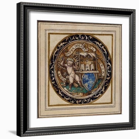 Cupid Stung by Bees - Design for a Pendant or Hat Badge, C.1532-43-Hans Holbein the Younger-Framed Giclee Print