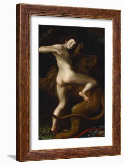 Cupid Taming a Lion-Bartholomaus Spranger (Follower of)-Framed Giclee Print