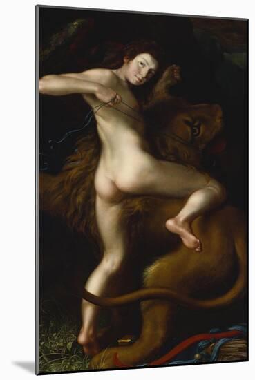 Cupid Taming a Lion-Bartholomaus Spranger (Follower of)-Mounted Giclee Print