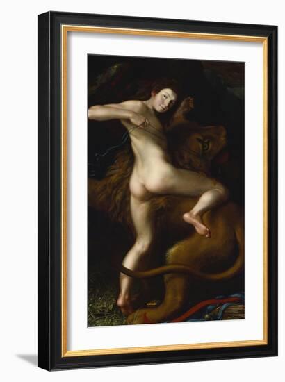 Cupid Taming a Lion-Bartholomaus Spranger (Follower of)-Framed Giclee Print