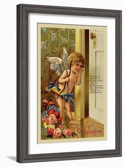 Cupid, To My Valentine-null-Framed Art Print