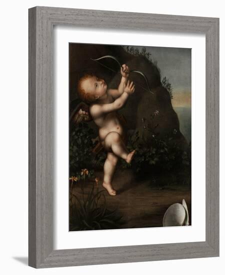 Cupid with a Bow, before 1593-Aurelio Luini-Framed Giclee Print