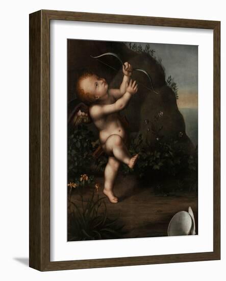 Cupid with a Bow, before 1593-Aurelio Luini-Framed Giclee Print