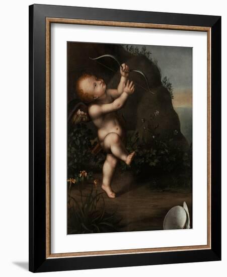 Cupid with a Bow, before 1593-Aurelio Luini-Framed Giclee Print