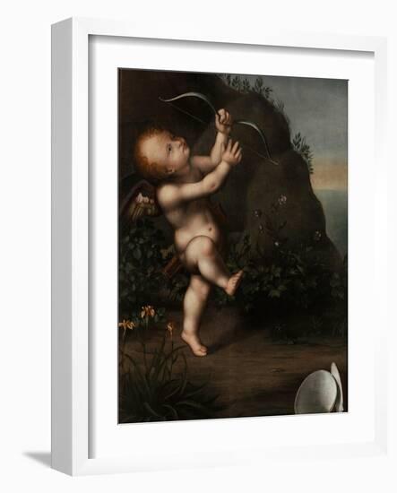 Cupid with a Bow, before 1593-Aurelio Luini-Framed Giclee Print