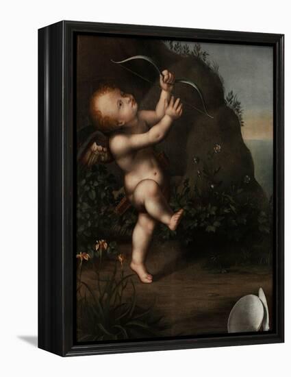Cupid with a Bow, before 1593-Aurelio Luini-Framed Premier Image Canvas