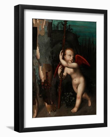 Cupid with a Myrtle, before 1593-Aurelio Luini-Framed Giclee Print