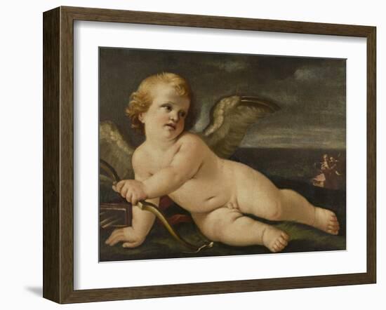 Cupid with his Bow by Guido Reni-Guido Reni-Framed Giclee Print
