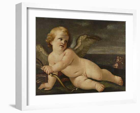 Cupid with his Bow by Guido Reni-Guido Reni-Framed Giclee Print