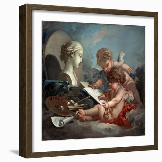 Cupids, Allegory of Painting, 1760S-François Boucher-Framed Giclee Print