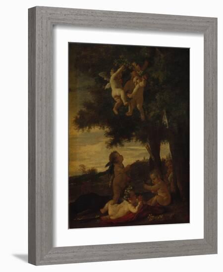 Cupids and Geniuses, 1630-1633-Nicolas Poussin-Framed Giclee Print