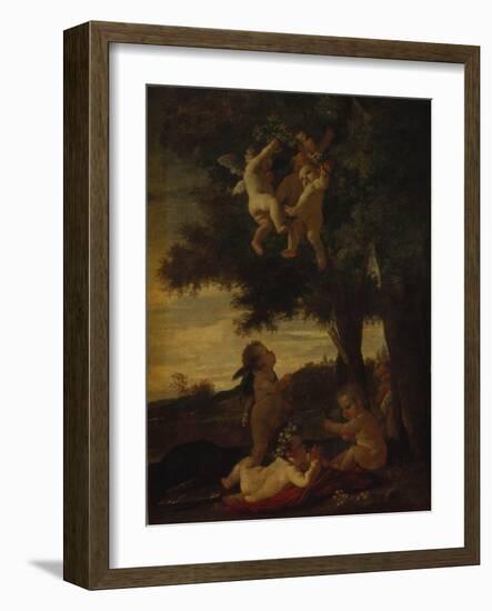 Cupids and Geniuses, 1630-1633-Nicolas Poussin-Framed Giclee Print