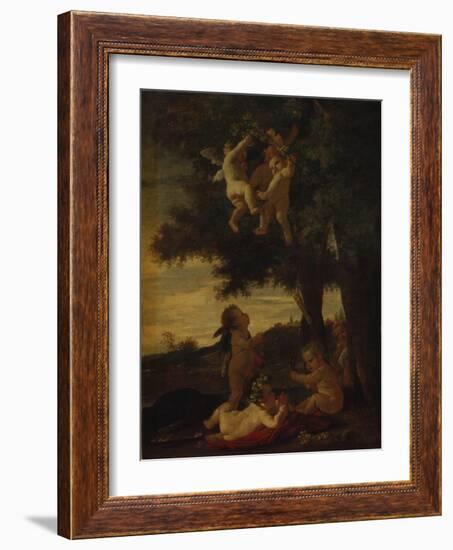 Cupids and Geniuses, 1630-1633-Nicolas Poussin-Framed Giclee Print