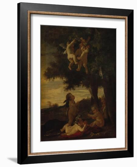 Cupids and Geniuses, 1630-1633-Nicolas Poussin-Framed Giclee Print