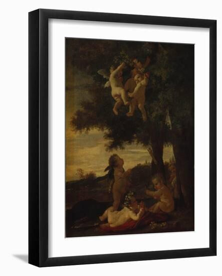 Cupids and Geniuses, 1630-1633-Nicolas Poussin-Framed Giclee Print