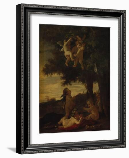 Cupids and Geniuses, 1630-1633-Nicolas Poussin-Framed Giclee Print