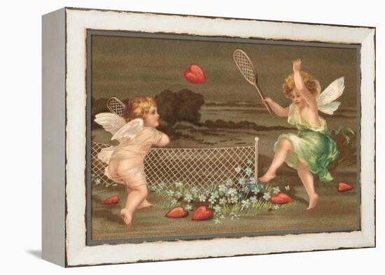 Cupids Playing Tennis-null-Framed Stretched Canvas