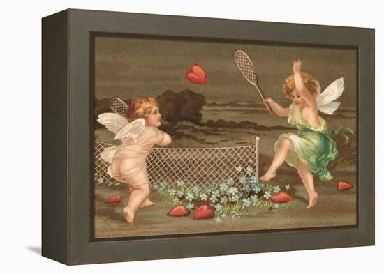 Cupids Playing Tennis-null-Framed Stretched Canvas