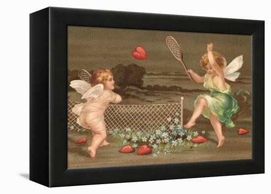 Cupids Playing Tennis-null-Framed Stretched Canvas