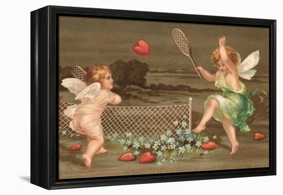 Cupids Playing Tennis-null-Framed Stretched Canvas