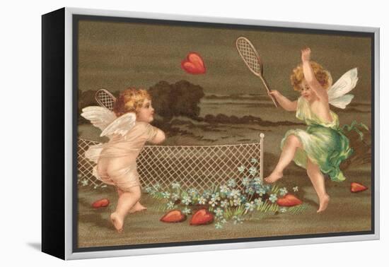 Cupids Playing Tennis-null-Framed Stretched Canvas