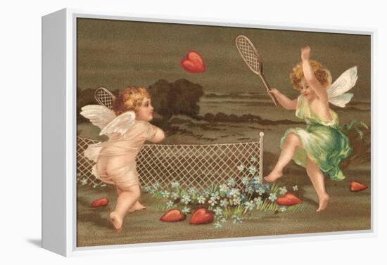 Cupids Playing Tennis-null-Framed Stretched Canvas