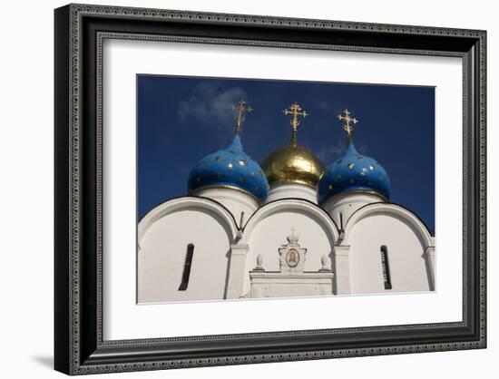 Cupolas of Assumption Cathedral at Trinity Lavra of St. Sergius, Sergiyev Posad, Moskow, Russia-null-Framed Art Print