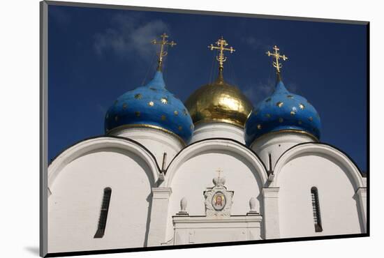 Cupolas of Assumption Cathedral at Trinity Lavra of St. Sergius, Sergiyev Posad, Moskow, Russia-null-Mounted Art Print