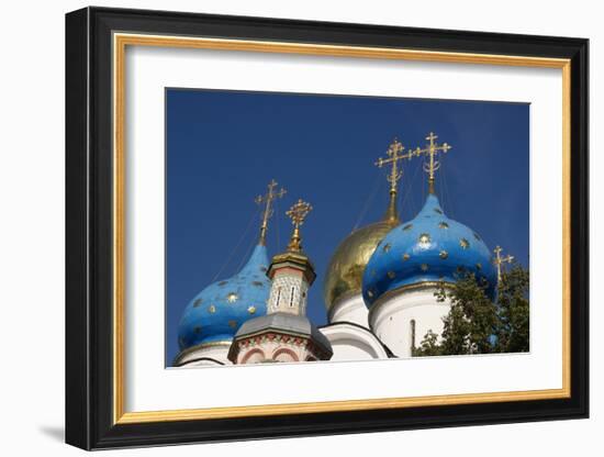 Cupolas of Assumption Cathedral at Trinity Lavra of St. Sergius, Sergiyev Posad, Moskow, Russia-null-Framed Art Print