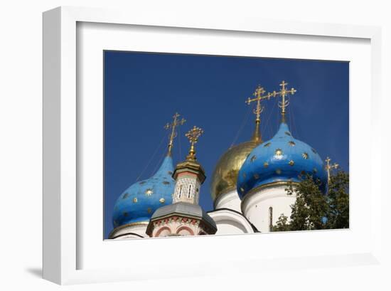 Cupolas of Assumption Cathedral at Trinity Lavra of St. Sergius, Sergiyev Posad, Moskow, Russia-null-Framed Art Print