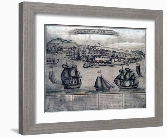 Curacao - Panoramic Map-Lantern Press-Framed Art Print