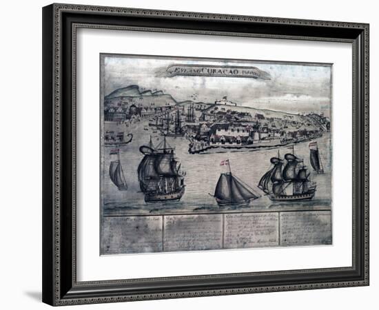 Curacao - Panoramic Map-Lantern Press-Framed Art Print