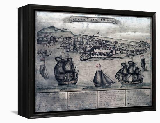 Curacao - Panoramic Map-Lantern Press-Framed Stretched Canvas