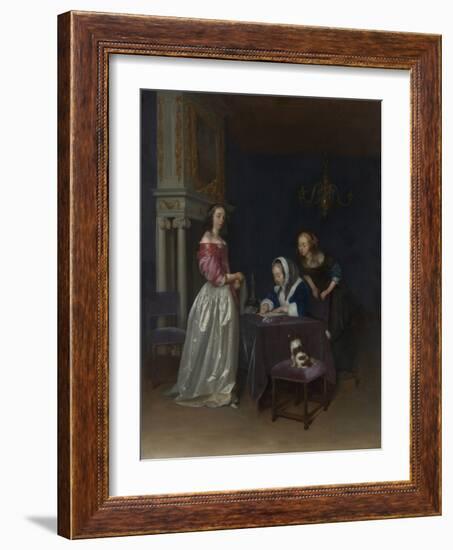 Curiosity, c.1660-62-Gerard ter Borch or Terborch-Framed Giclee Print