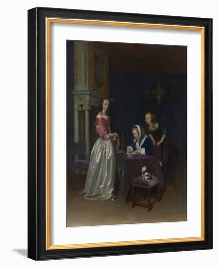 Curiosity, c.1660-62-Gerard ter Borch or Terborch-Framed Giclee Print