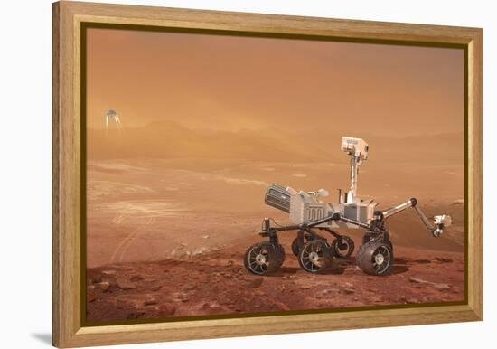 Curiosity Rover on Mars, Artwork-null-Framed Premier Image Canvas