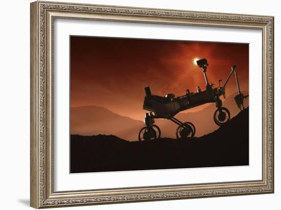 Curiosity the Mars Mountaineer-null-Framed Art Print